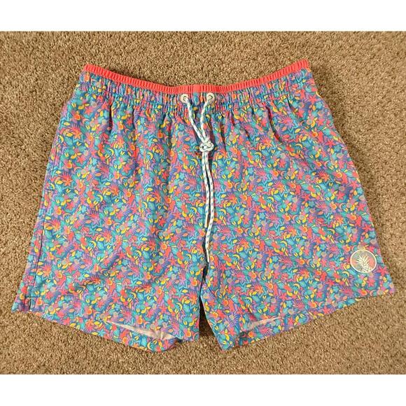 Chubbies Other - Chubbies "The Spades" 5.5 Blue Floral Mesh Lined Swim Trunks Mens Size M